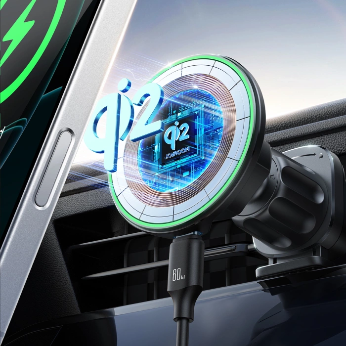 Joyroom JR-ZS412 Halterung mit Qi2 15W Ladegerät, Auto, für Lüftungsschlitze - schwarz
