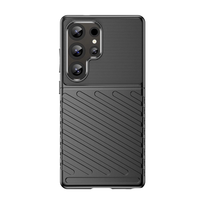 Thunder Case Hülle für Samsung Galaxy S25 Ultra Silikon Panzerhülle - Schwarz