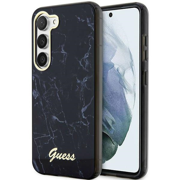 Obal Guess GUHCS23MPCUMAK S23 +S916 black/black hardcase Marble Case