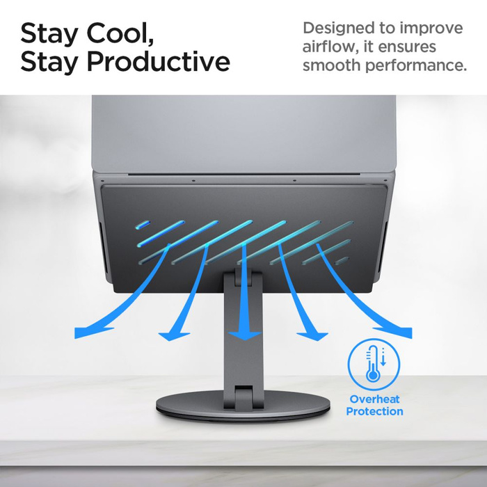 Spigen LD204H LAPTOP STAND HUB SPACE GREY