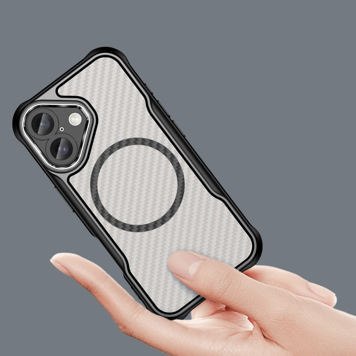 Leading Series MagSafe Silikonhülle für iPhone 16 – Schwarz