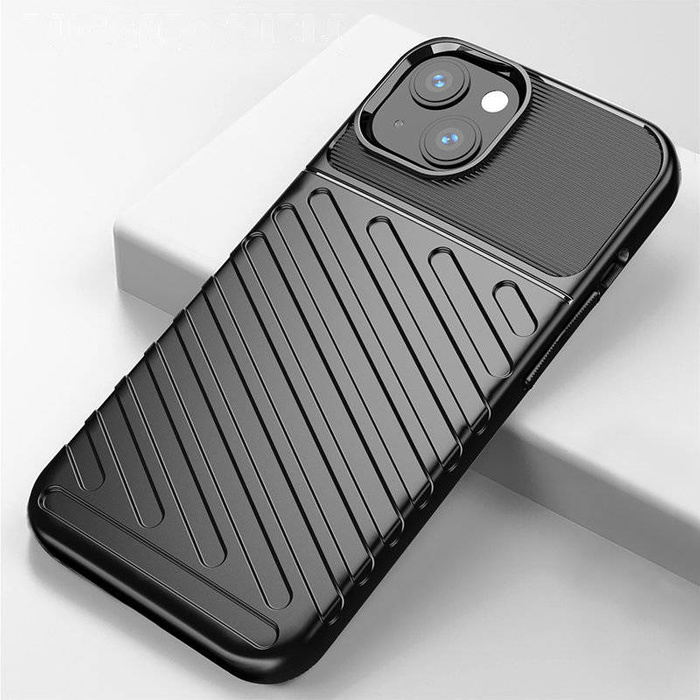 Thunder Case flexible blindé coque couverture iPhone 13 bleu