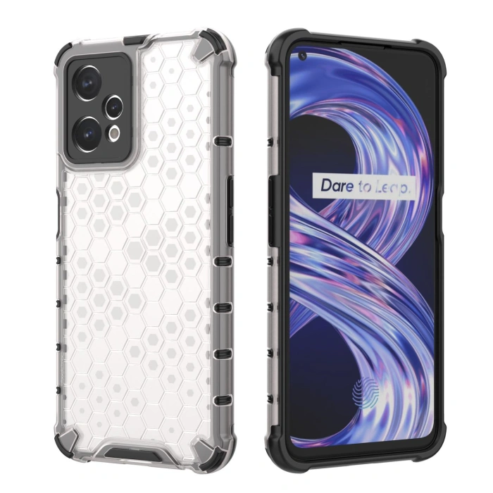 Honeycomb etui pancerny pokrowiec z żelową ramką Realme 9 Pro przezroczysty