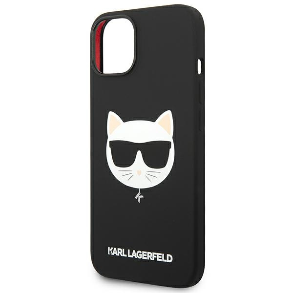 Hülle KARL LAGERFELD Apple iPhone 14 Plus Silikon Choupette Kopf MagSafe Schwarz Hartcase