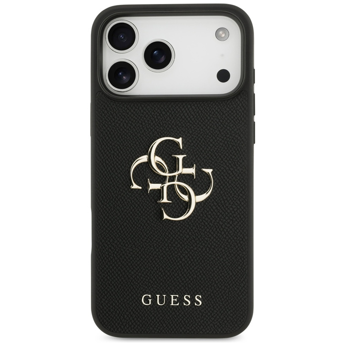 Etui Guess Grained Big 4G & Classic Logo do iPhone 17 Pro Max czarny