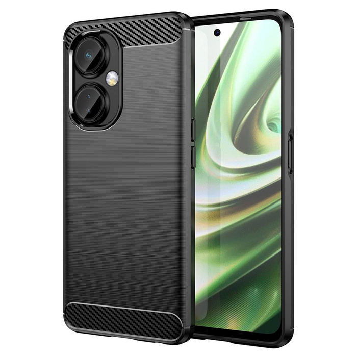 Funda Carbon Case para OnePlus Nord CE 3 funda de silicona flexible de carbono negra