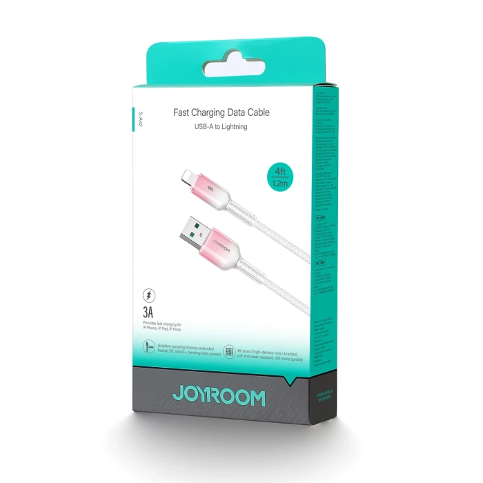Joyroom S-A42 Crystal-Clear Series 3A USB-A - Lightning cable 1.2m - white