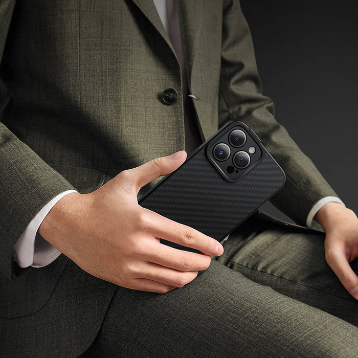 Funda blindada para iPhone 14 Pro Max compatible con MagSafe Baseus Fibra Sintética vidrio templado - negra