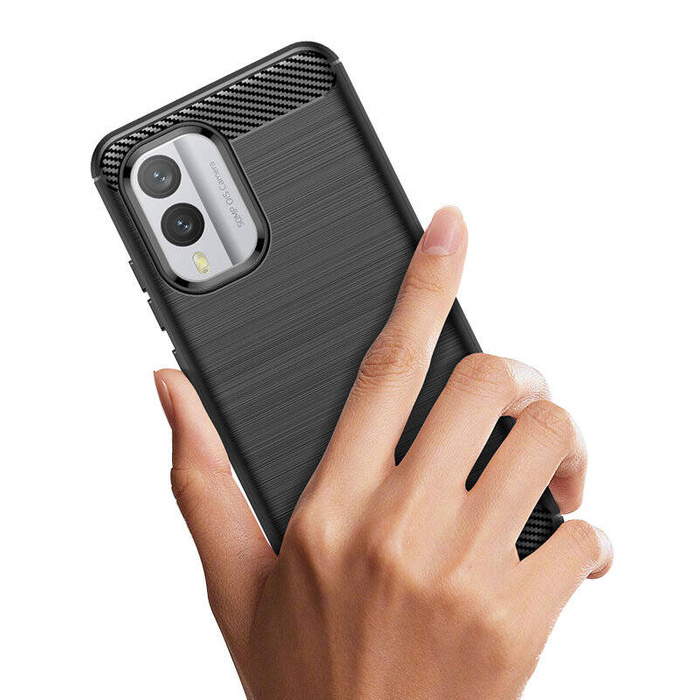Carbon Case Silikonhülle für Nokia X30 - Schwarz