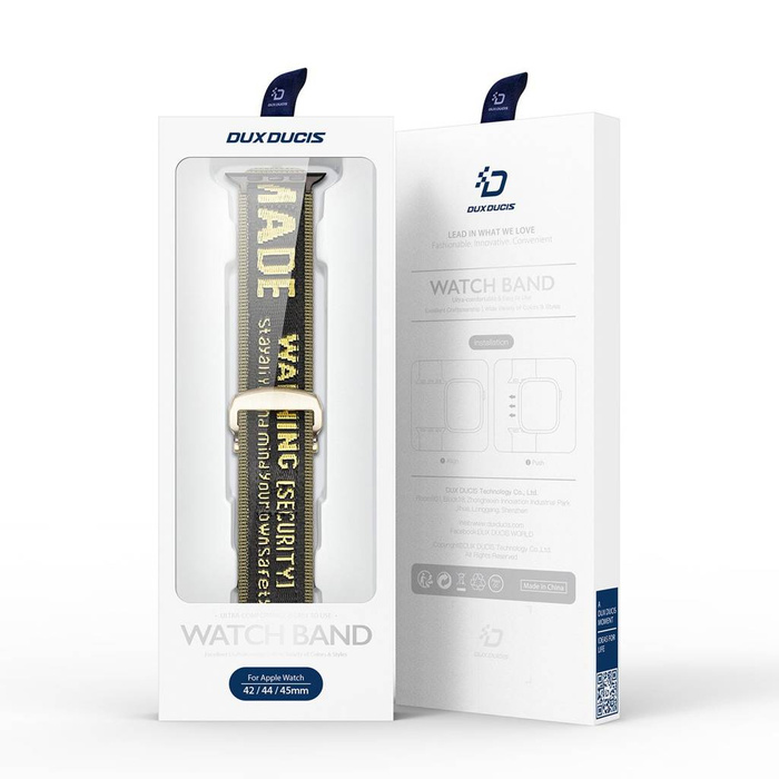 Řemínek Dux Ducis Strap (Outdoor Version) řemínek Apple Watch Ultra, SE, 8, 7, 6, 5, 4, 3, 2, 1 (49, 45, 44, 42 mm) nylonový náramek žlutozelený