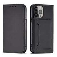 Custodia per carte magnetiche per iPhone 13 Pro Max Custodia per carte Portafoglio Porta carte nera
