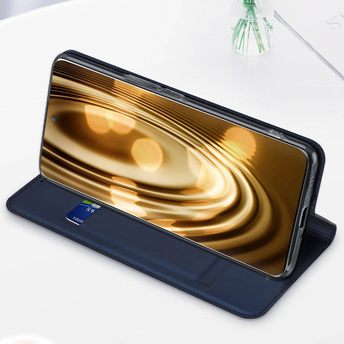 Custodia Dux Ducis Skin Pro per Honor Magic5 Flip Card Wallet Stand blu