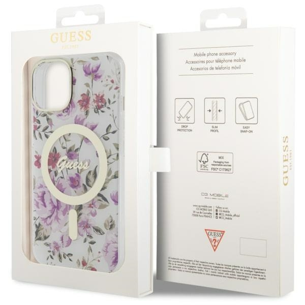 Cover Guess GUHMP14MHCFWST iPhone 14 Plus 6,7" trasparente rigidocase Fiore MagSafe Case