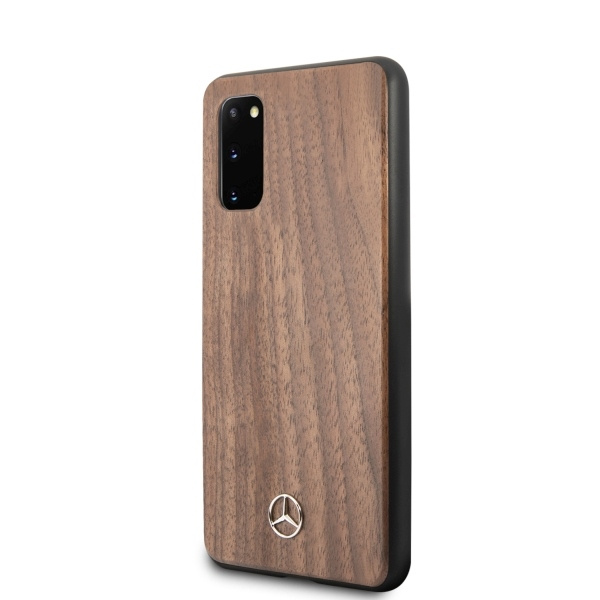 Puzdro MERCEDES Samsung Galaxy S20 Wood Line orechovo hnedé puzdro