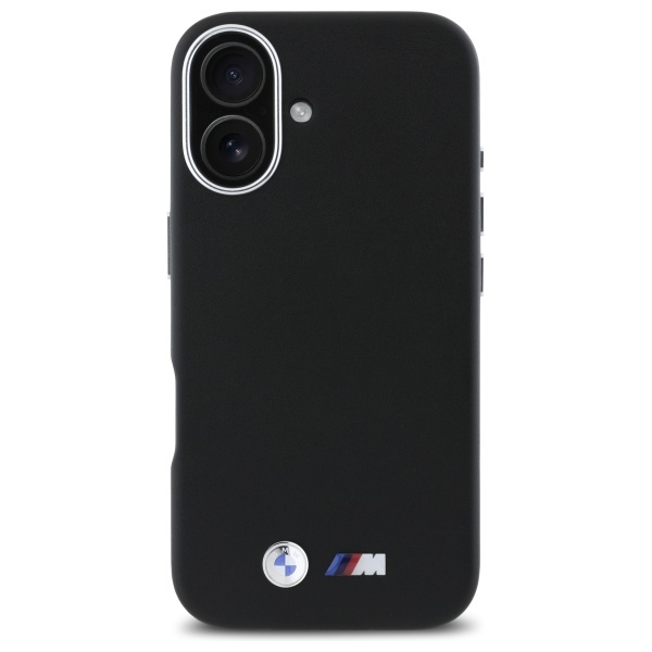 Hülle BMW iPhone 16 schwarz/schwarz hartcase M Smooth Full Wrapped Metal