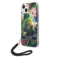 Guess GUOHCP14SHFLSB iPhone 14 6.1" blau/blau hartcase Flower Strap