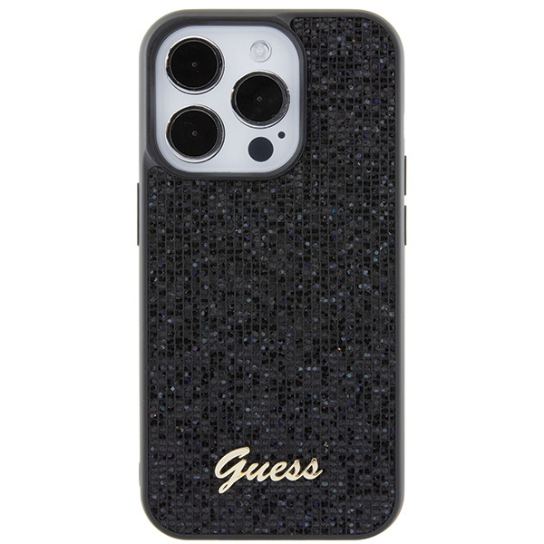 Etui Guess GUHCP15LPMSDGSK iPhone 15 Pro 6.1" czarny/black hardcase Disco Metal Script Case