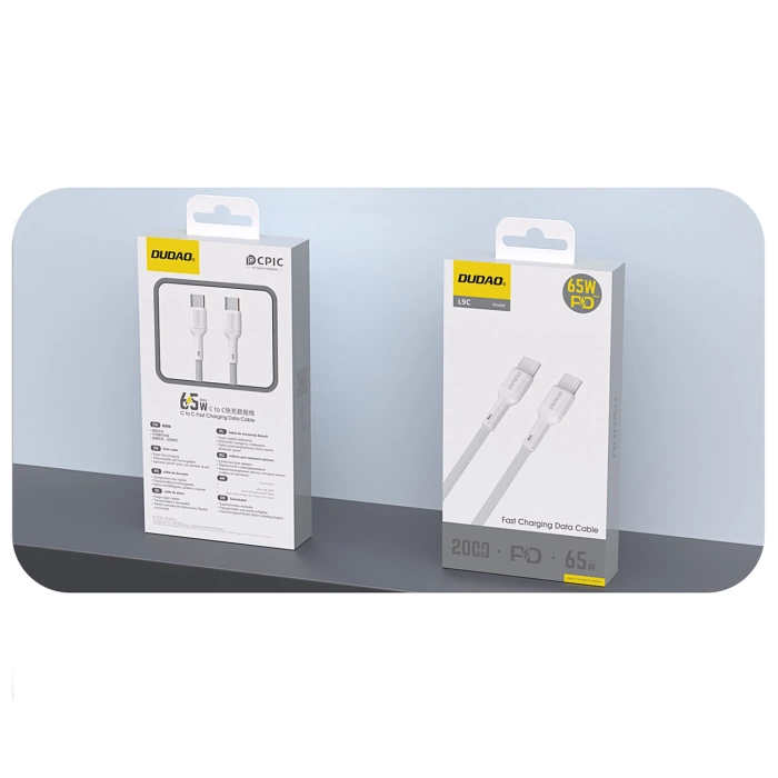 Dudao L9C 65W USB-C - USB-C 2m Cable - White