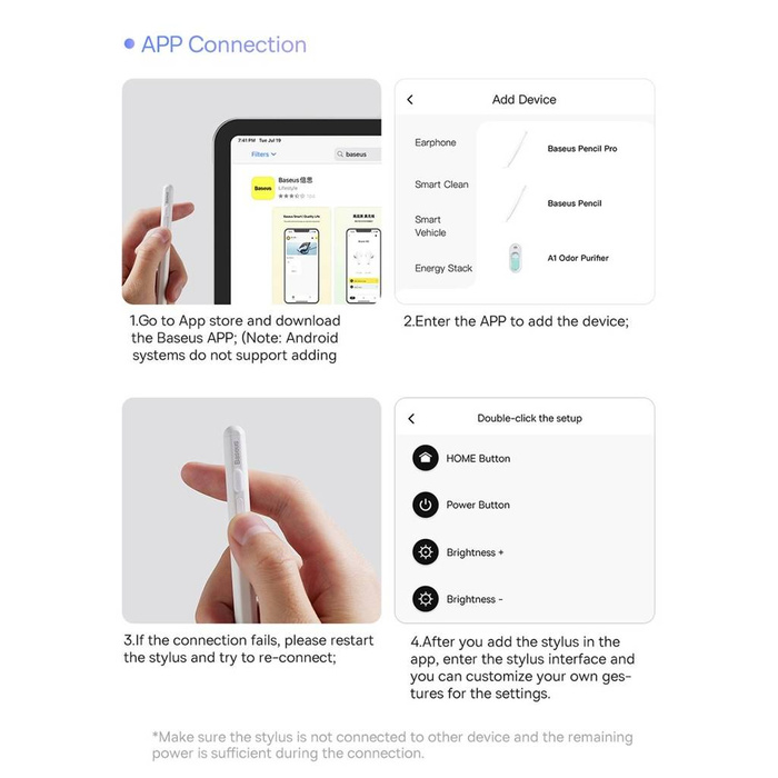 Lápiz activo para iPad Baseus Smooth Writing 2 SXBC060502 - blanco