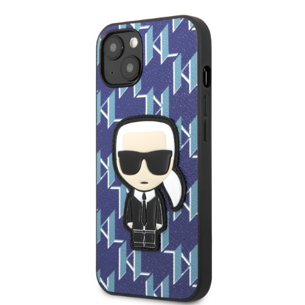 Cover Karl Lagerfeld Klhcp13mpmnikbl iPhone 13 6.1" rigidocase Blu/blu Monogram Ikonik Patch Case