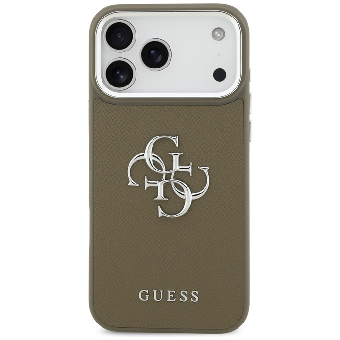 Etui Guess Grained Big 4G Classic Logo   do iPhone 17 Pro Max brązowy