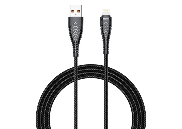 Kabel USB A do Lightning VEGER 2,4A V105 1,2 m czarny