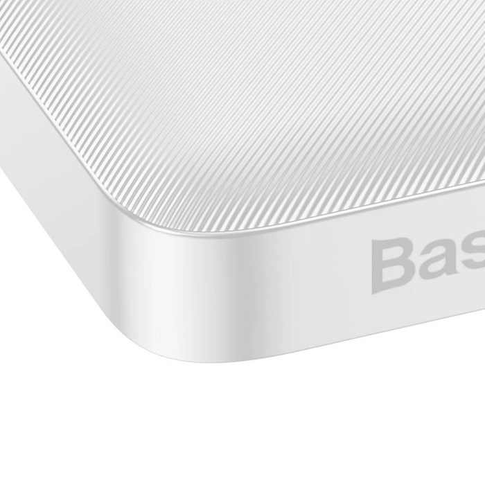 Baseus Bipow Power Bank a ricarica rapida 10000mAh 20W bianco (Edizione Overseas) + USB-A - Cavo Micro USB 0,25m bianco (PPBD050502)