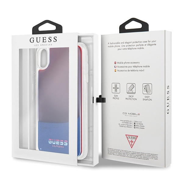 Cover GUESS Apple iPhone Xs Max California Glow In The Dark Blue Hardcase