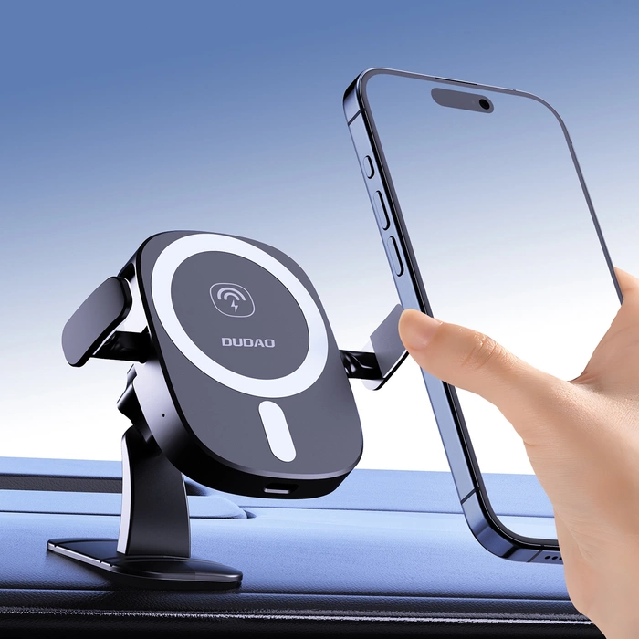 Dudao FW11 car phone holder with 15W inductive charger for air vent / cockpit - black