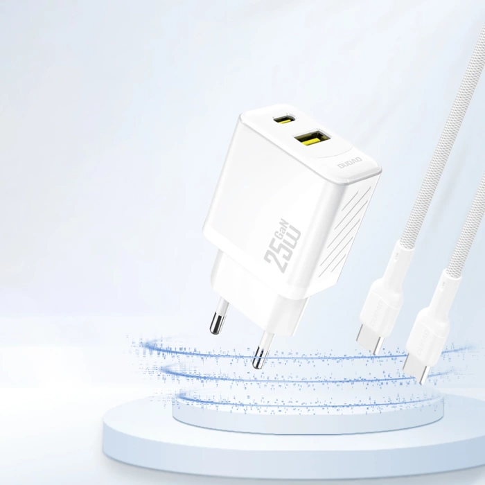 Dudao A26T GaN 25W USB-A, USB-C Ladegerät - Weiß