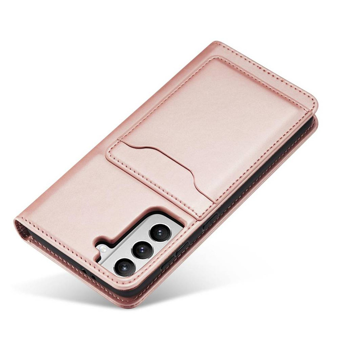 Pouzdro na magnetickou kartu pro Samsung Galaxy S22 + (S22 Plus) Pouch Wallet Card Holder Pink
