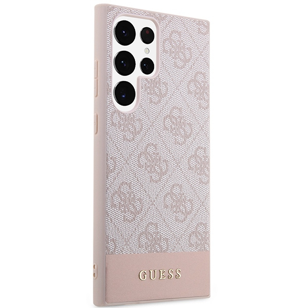 Cover Guess GUHCS23LG4GLPI S23 Ultra S918 rosa/rosa hard case 4G Stripe Collection Case