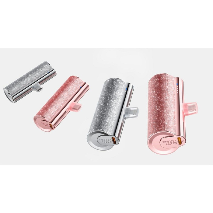 VEGER powerbank 5000 mAh z wbudowanym złączem Lightning PD QC3.0 2,4A 12W PlugOn (W0573P) rózowy