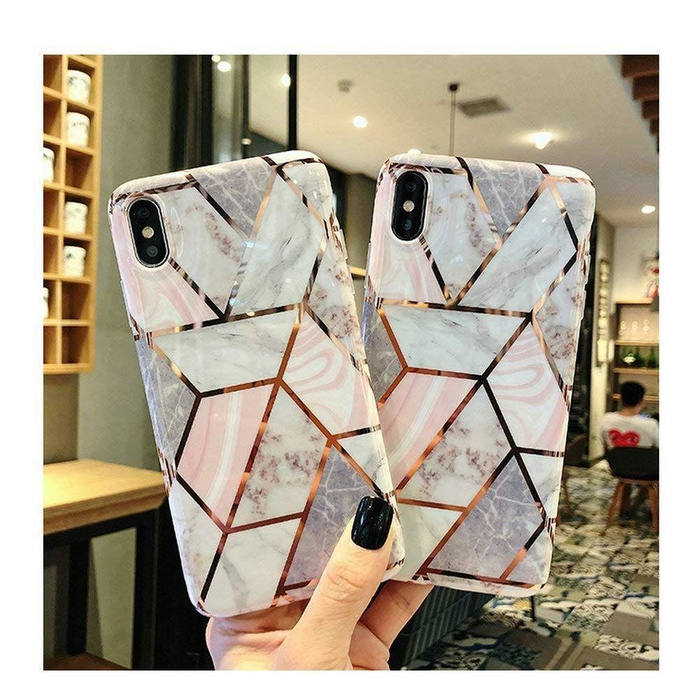 Puzdro TECH-PROTECT Marble Huawei P40 Lite Pink Case