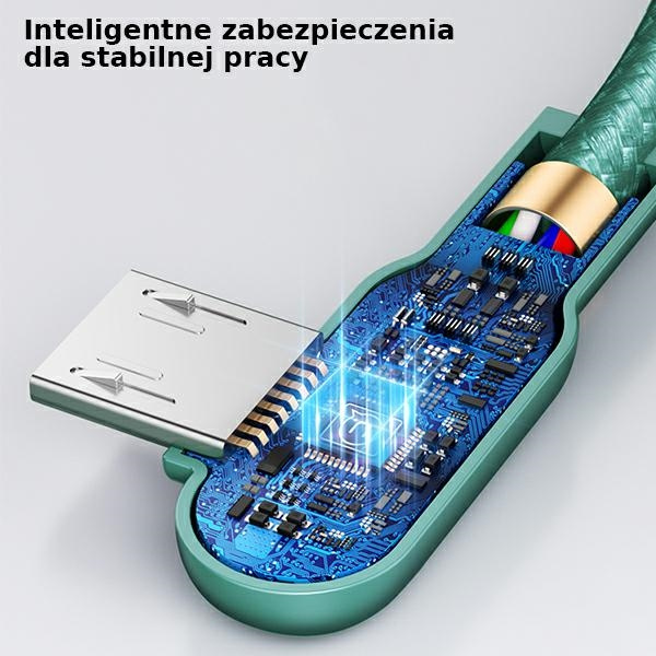 USAMS USB-A MicroUSB-Winkelkabel U57 1,2m 2A Grün