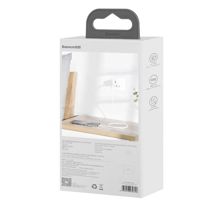 Cavo USB Baseus 2x - Ricarica rapida Power Delivery 1,5 m bianco ( Lightning -02)