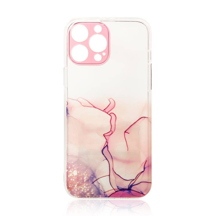 Funda de mármol para iPhone 12 Pro Max Funda de gel rosa mármol