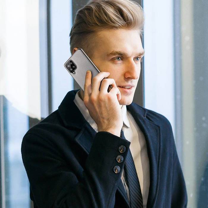 Kryt pouzdra Dux Ducis Fino z nylonového materiálu pro Samsung Galaxy A22 4G šedý