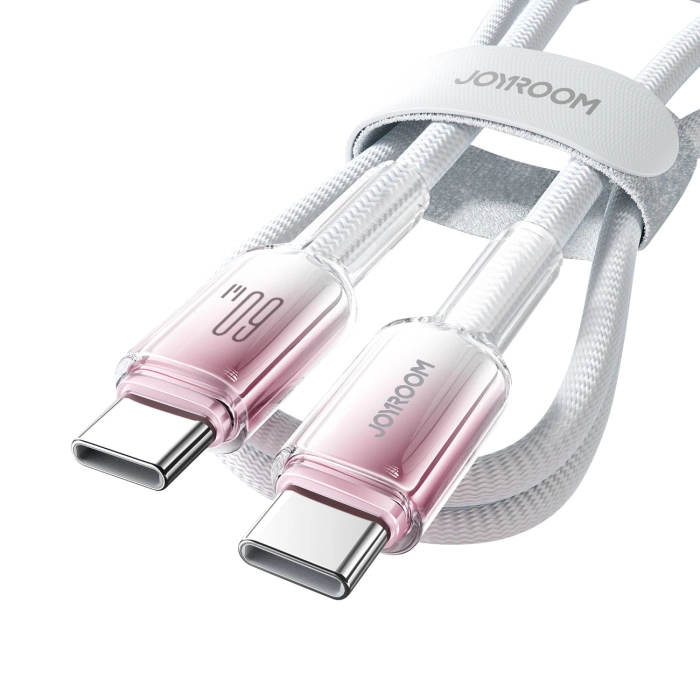 Joyroom S-A42 Crystal-Clear Series 60W USB-C – USB-C-Kabel 1,2 m – Weiß
