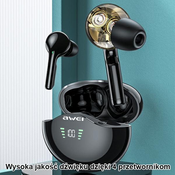  AWEI Bluetooth 5.1 T12P TWS Docking Station Negro