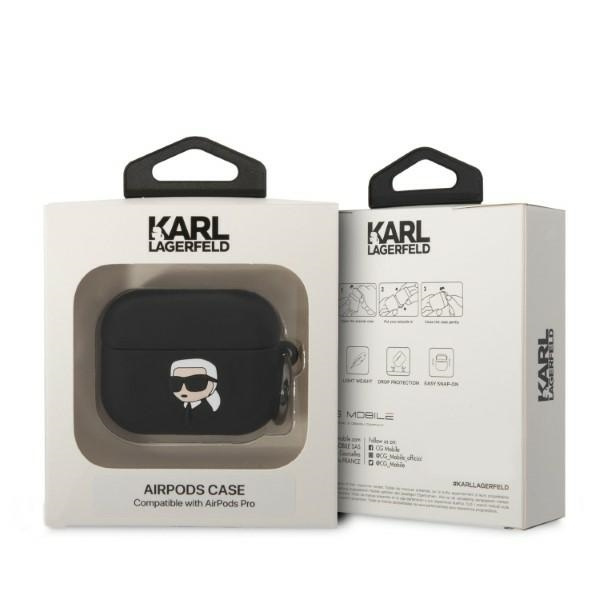 Karl Lagerfeld KLAPRUNIKK AirPods Pro kryt černý/černý Silikon Karl Head 3D