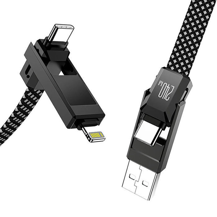 Kabel USB 4in1 Blitzwolf BW-HDC7 USB+C+Blitz 240W 1,2m (schwarz)