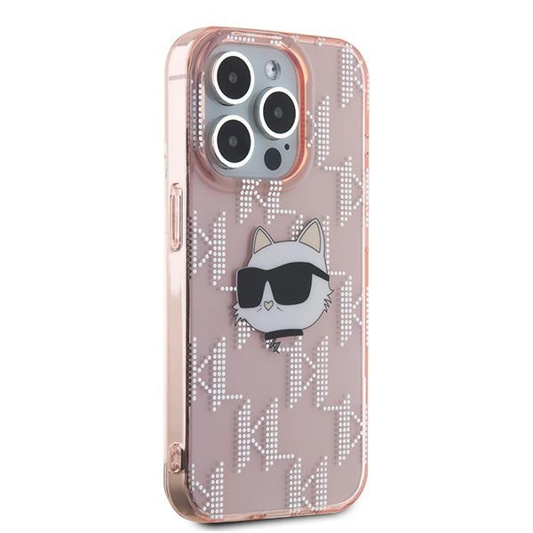 Etui Karl Lagerfeld KLHCP15LHKLPCHP iPhone 15 Pro 6.1" różowy/pink hardcase IML Choupette Head & Monogram