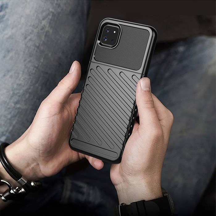 Thunder Case flexible blindé coque couverture Samsung Galaxy A22 5G noir