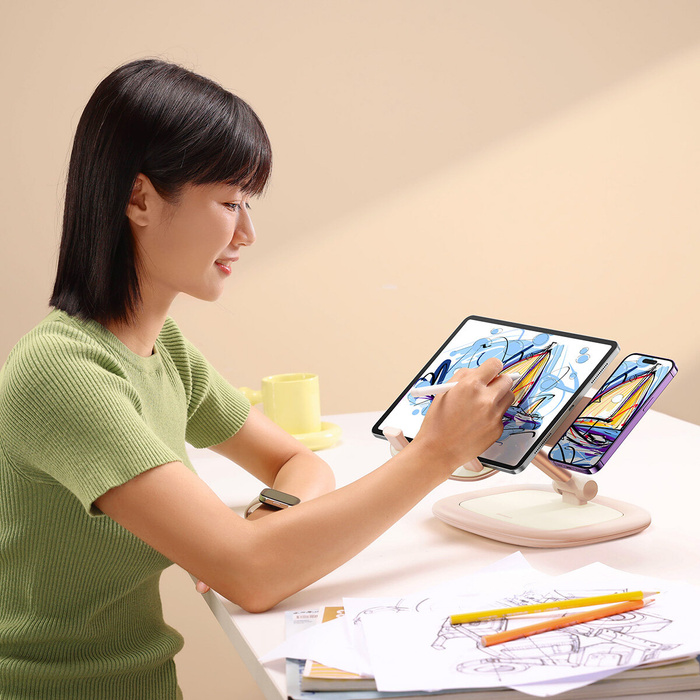 Supporto regolabile per tablet/telefono Baseus Seashell Series - rosa