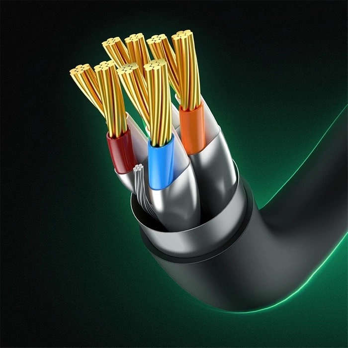 Baseus rychlý síťový kabel RJ-45 cat.8 40Gbps 1m kulatý - černý