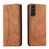 Magnet Fancy Case Funda para Samsung Galaxy S22 + (S22 Plus) Funda Cartera Tarjetero Marrón