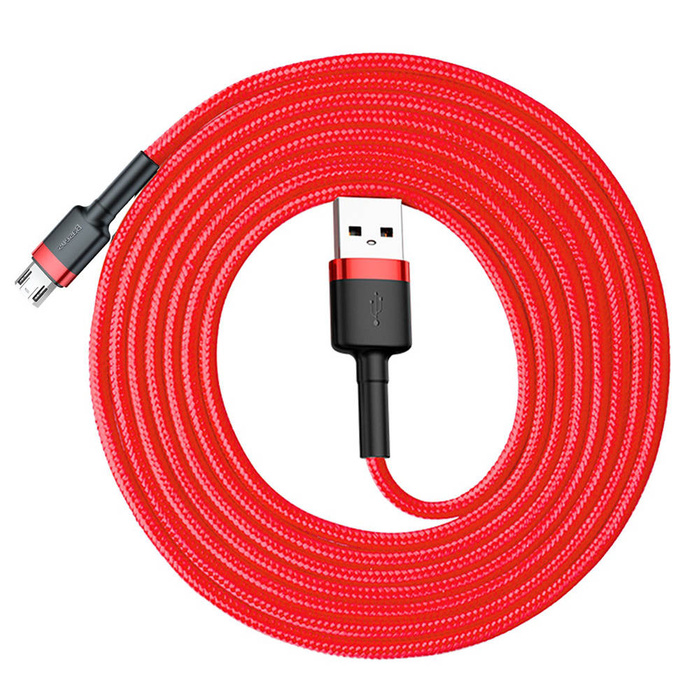 Baseus Cafule Cable odolný nylonový kabel USB / micro USB QC3.0 1,5A 2M červený (CAMKLF-C09)