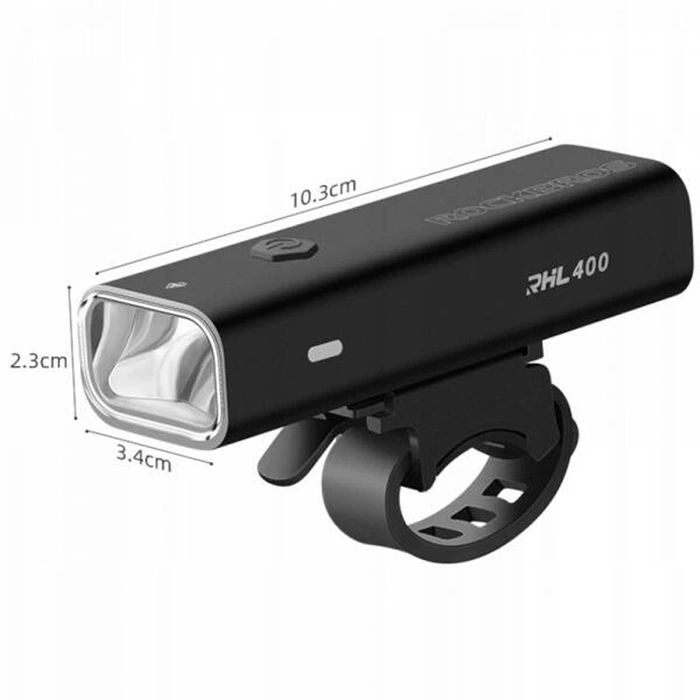 Rockbros 24310006001 éclairage avant de vélo 400 lm + câble micro USB - USB-A - noir