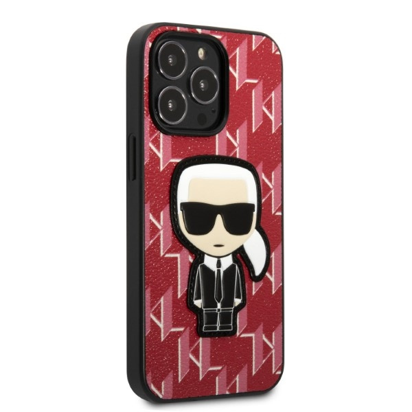 Cover Karl Lagerfeld Klhcp13lpmnikpi iPhone 13 Pro / 13 6.1" Hardcase Red/red Monogram Ikonik Patch Case